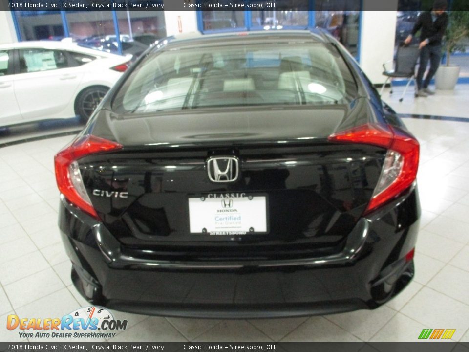2018 Honda Civic LX Sedan Crystal Black Pearl / Ivory Photo #8
