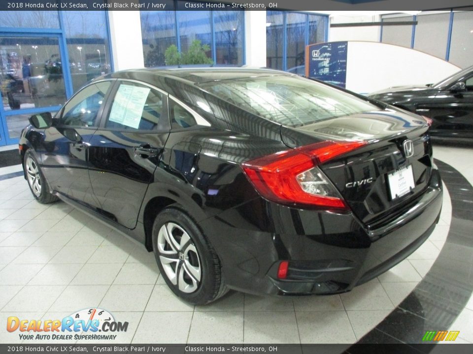 2018 Honda Civic LX Sedan Crystal Black Pearl / Ivory Photo #9