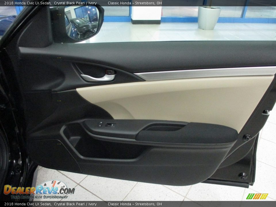 2018 Honda Civic LX Sedan Crystal Black Pearl / Ivory Photo #14