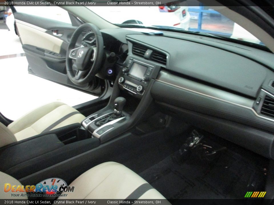 2018 Honda Civic LX Sedan Crystal Black Pearl / Ivory Photo #15