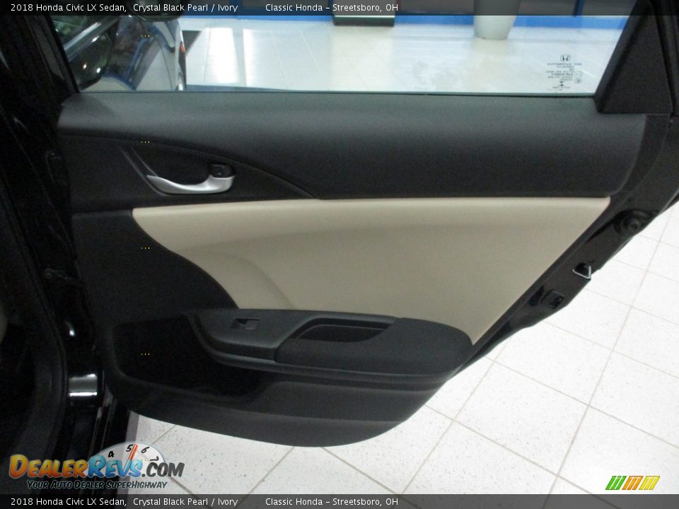 2018 Honda Civic LX Sedan Crystal Black Pearl / Ivory Photo #17