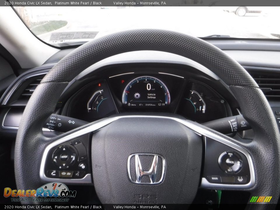 2020 Honda Civic LX Sedan Platinum White Pearl / Black Photo #15