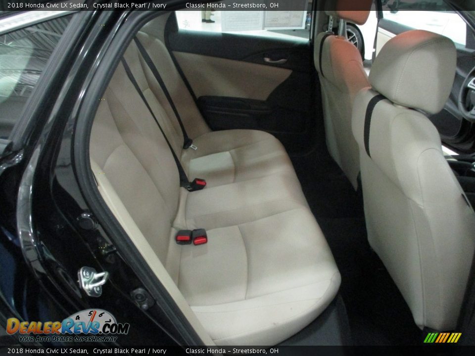 2018 Honda Civic LX Sedan Crystal Black Pearl / Ivory Photo #19
