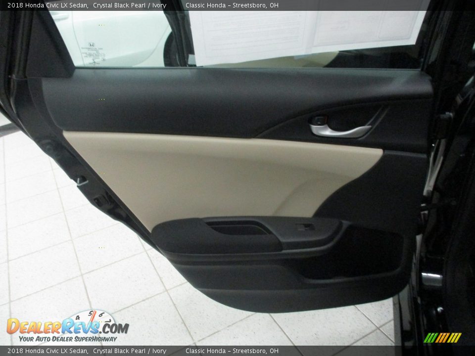 2018 Honda Civic LX Sedan Crystal Black Pearl / Ivory Photo #22