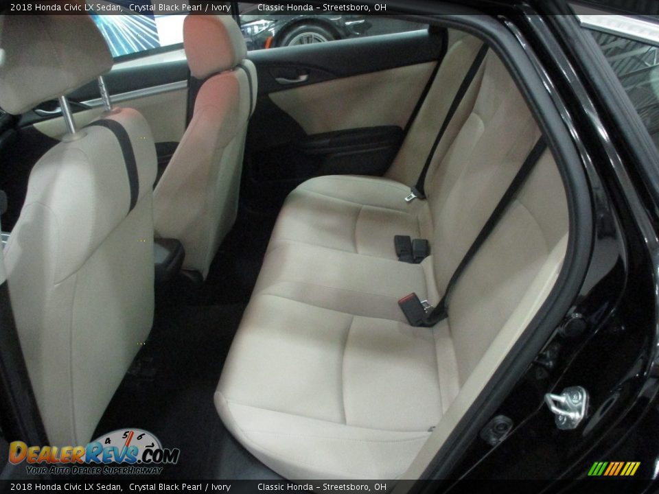 2018 Honda Civic LX Sedan Crystal Black Pearl / Ivory Photo #24