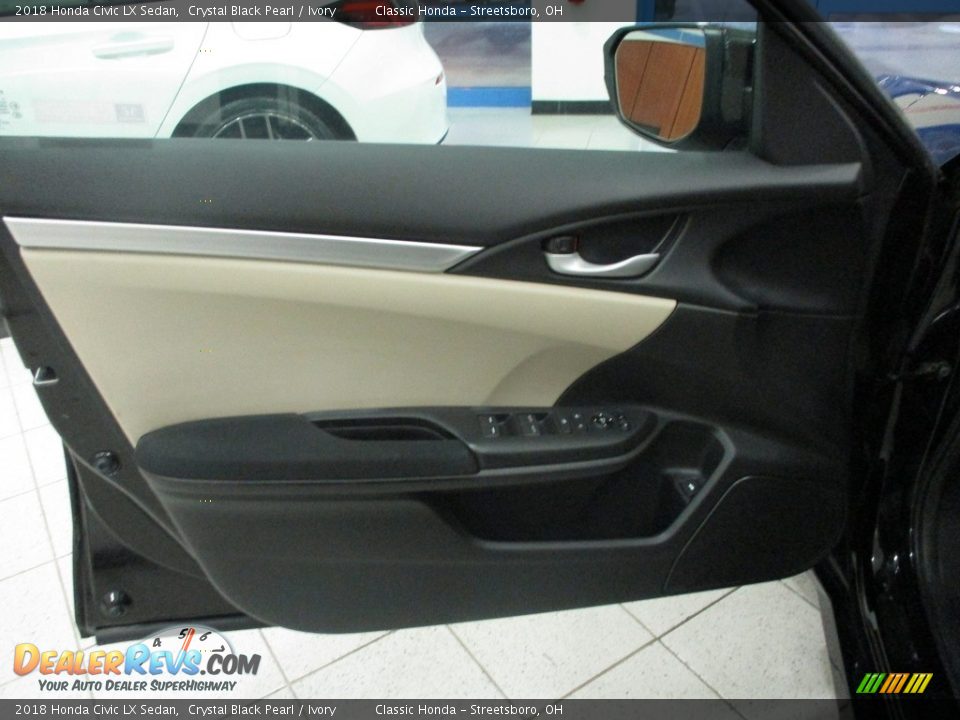 2018 Honda Civic LX Sedan Crystal Black Pearl / Ivory Photo #25