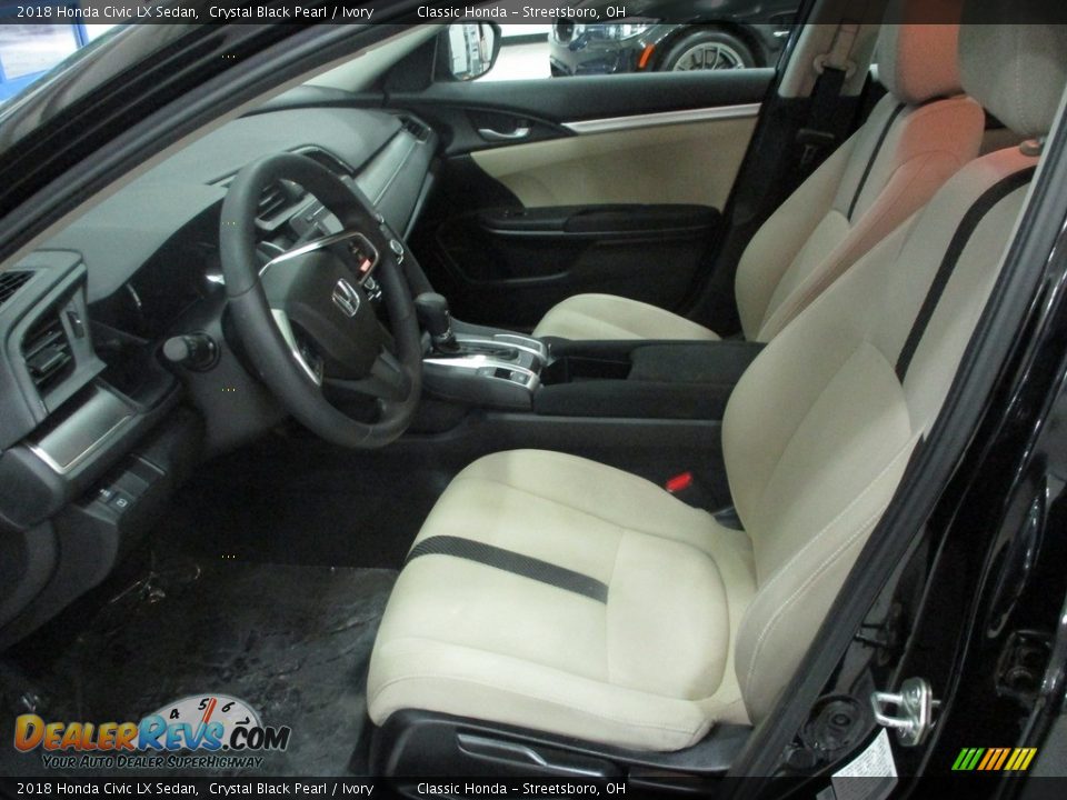 2018 Honda Civic LX Sedan Crystal Black Pearl / Ivory Photo #27