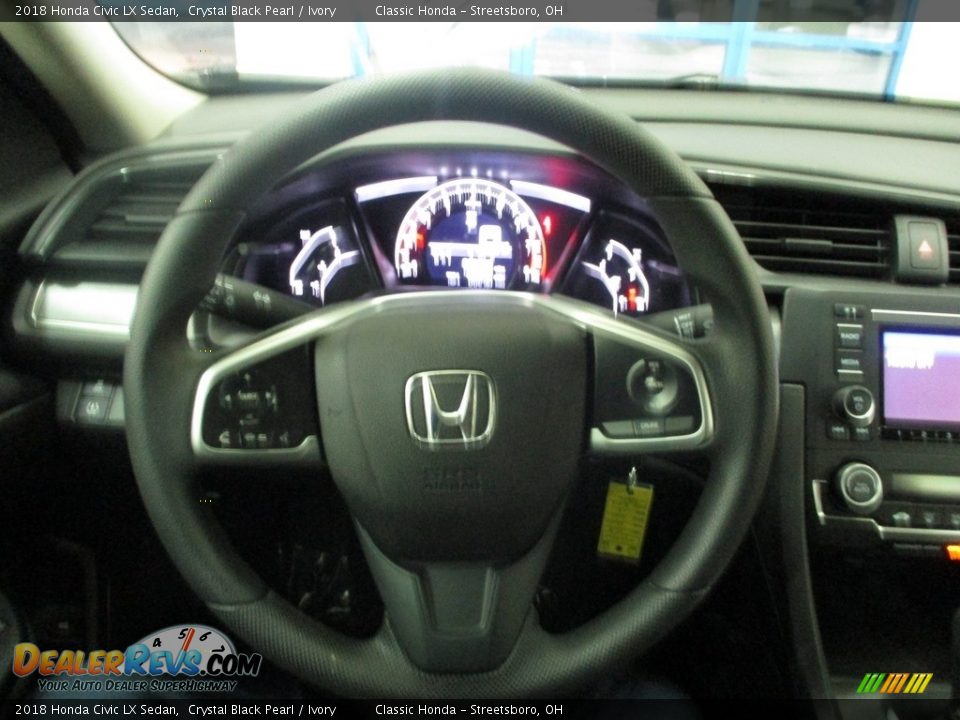 2018 Honda Civic LX Sedan Crystal Black Pearl / Ivory Photo #29