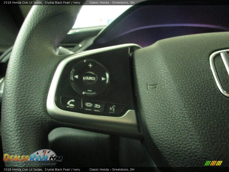2018 Honda Civic LX Sedan Crystal Black Pearl / Ivory Photo #30