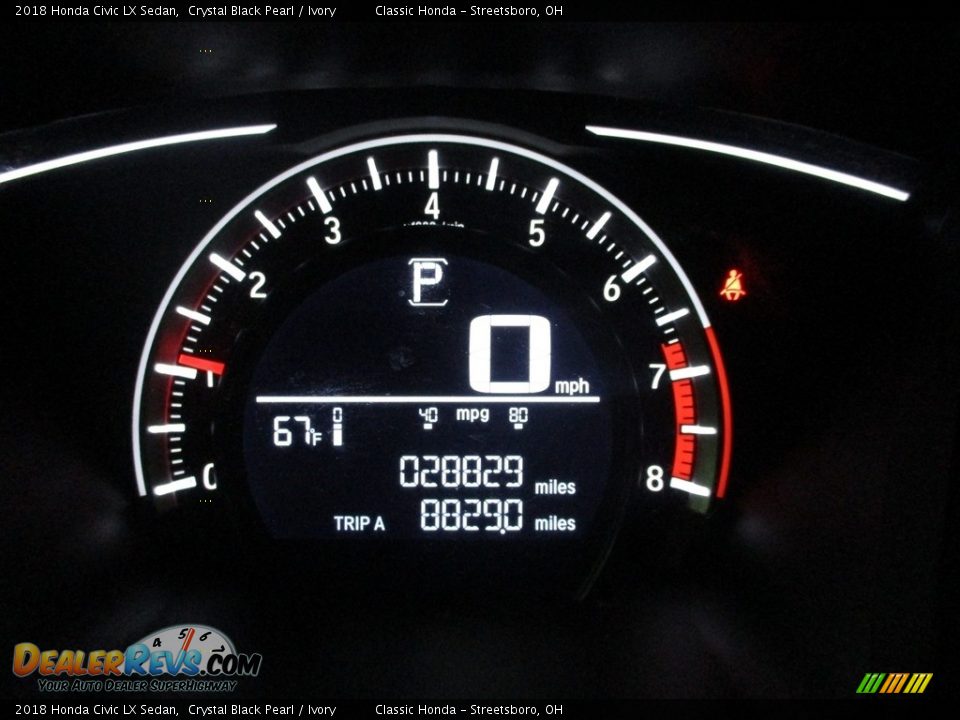 2018 Honda Civic LX Sedan Crystal Black Pearl / Ivory Photo #31