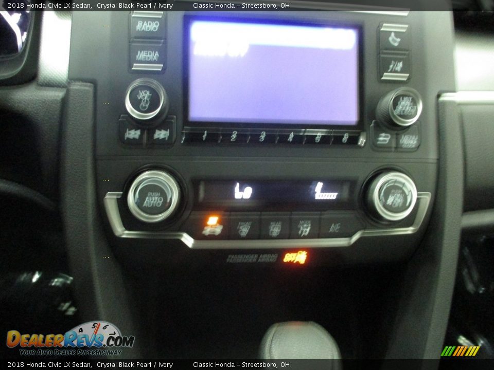 2018 Honda Civic LX Sedan Crystal Black Pearl / Ivory Photo #33