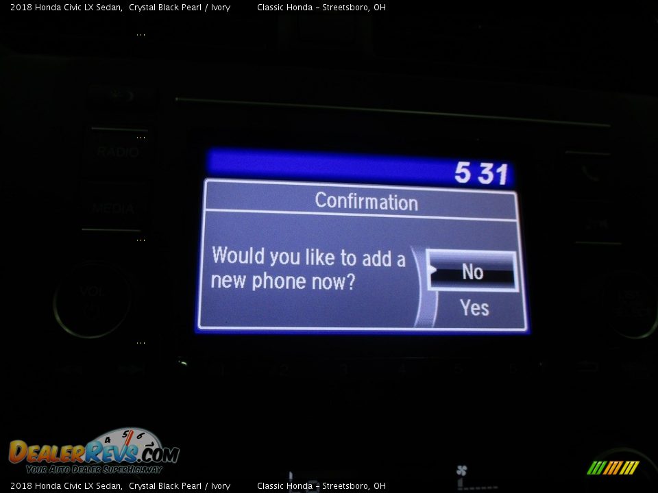 2018 Honda Civic LX Sedan Crystal Black Pearl / Ivory Photo #35