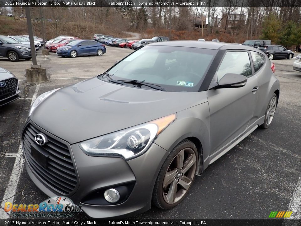 2013 Hyundai Veloster Turbo Matte Gray / Black Photo #1