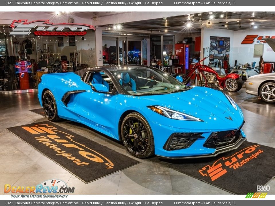 2022 Chevrolet Corvette Stingray Convertible Rapid Blue / Tension Blue/­Twilight Blue Dipped Photo #1