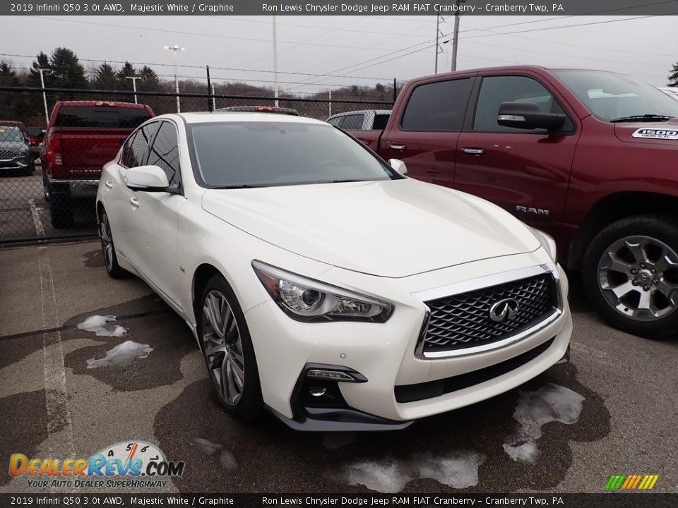 2019 Infiniti Q50 3.0t AWD Majestic White / Graphite Photo #2