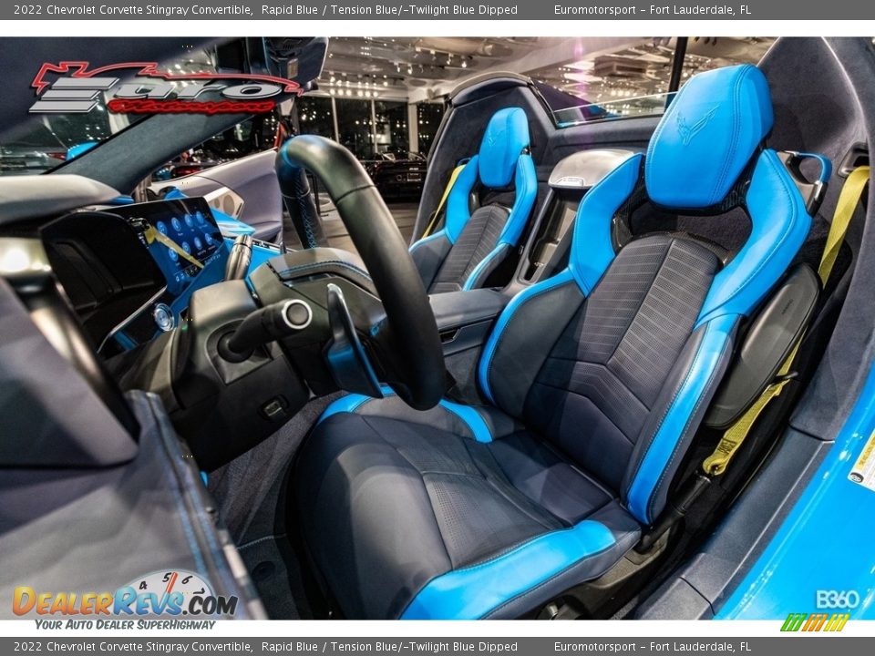 Tension Blue/­Twilight Blue Dipped Interior - 2022 Chevrolet Corvette Stingray Convertible Photo #9