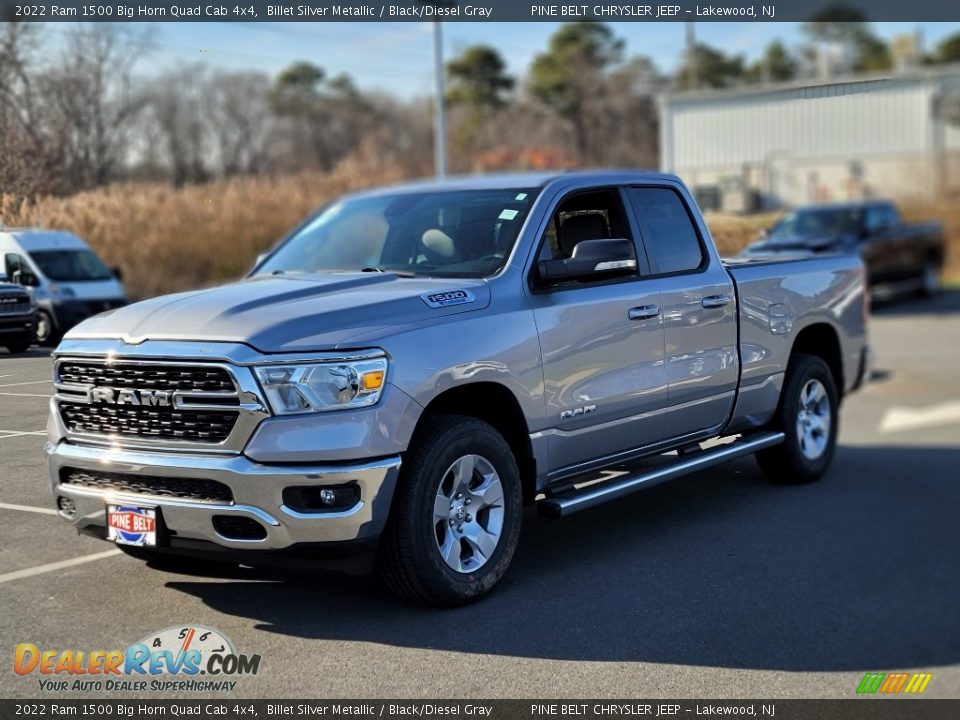 2022 Ram 1500 Big Horn Quad Cab 4x4 Billet Silver Metallic / Black/Diesel Gray Photo #1