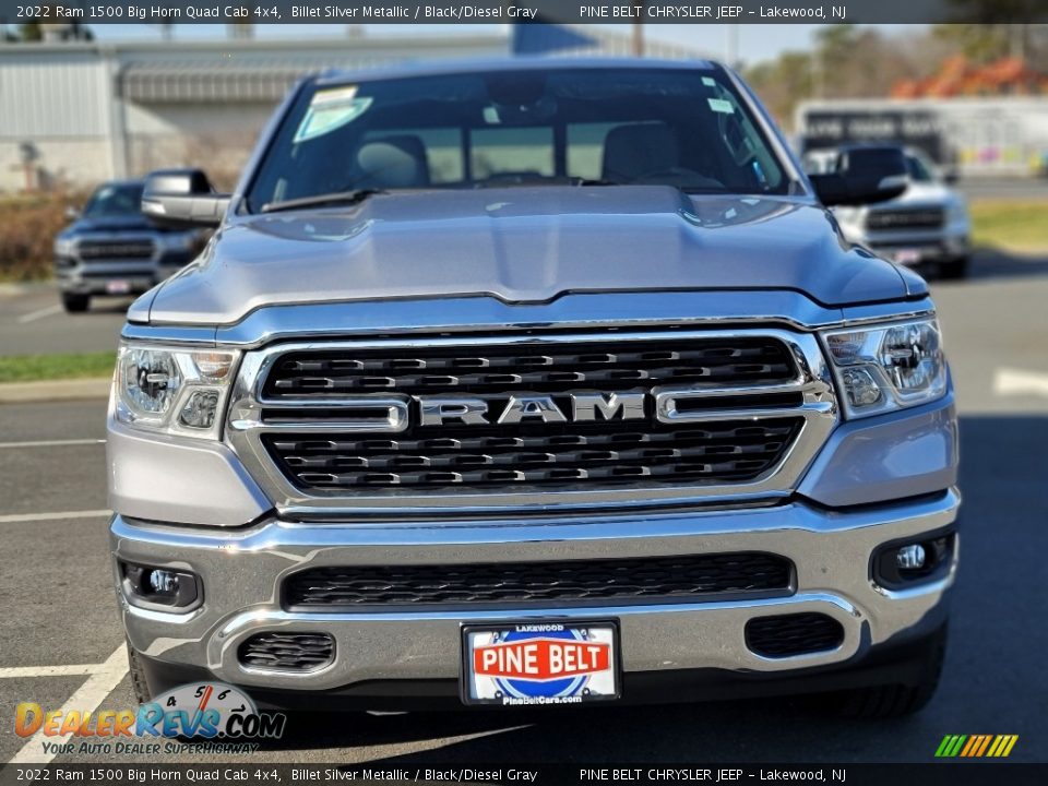 2022 Ram 1500 Big Horn Quad Cab 4x4 Billet Silver Metallic / Black/Diesel Gray Photo #2