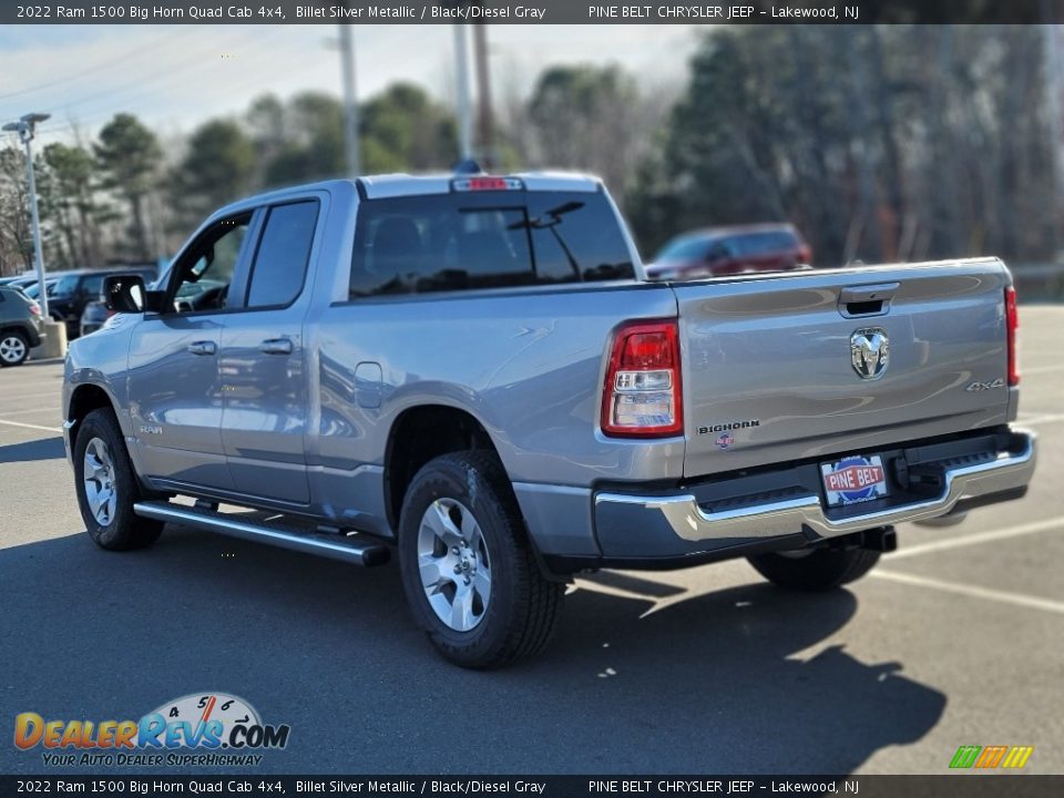 2022 Ram 1500 Big Horn Quad Cab 4x4 Billet Silver Metallic / Black/Diesel Gray Photo #4