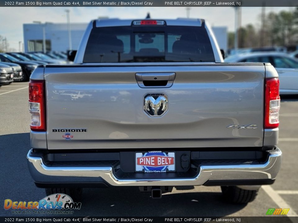 2022 Ram 1500 Big Horn Quad Cab 4x4 Billet Silver Metallic / Black/Diesel Gray Photo #5