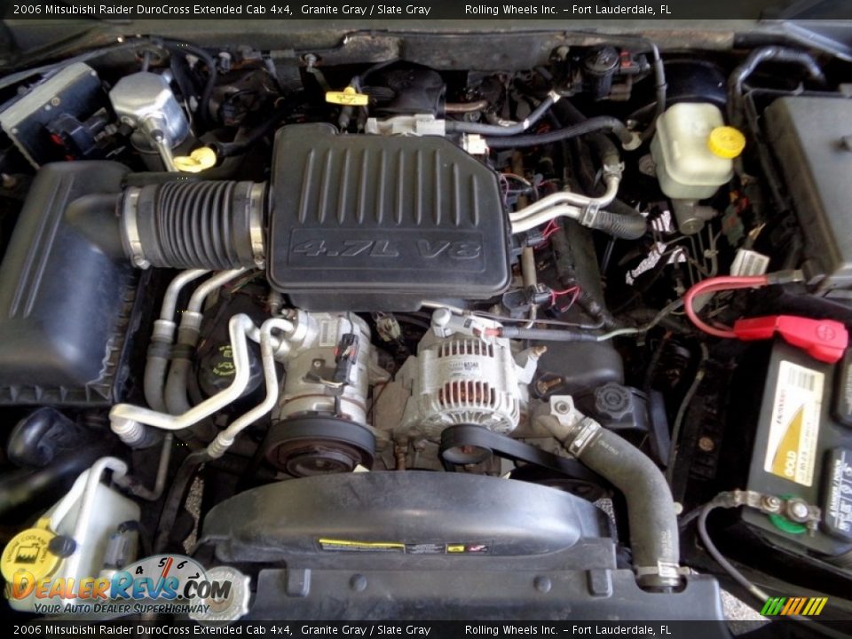 2006 Mitsubishi Raider DuroCross Extended Cab 4x4 4.7 Liter SOHC 16 Valve V8 Engine Photo #12