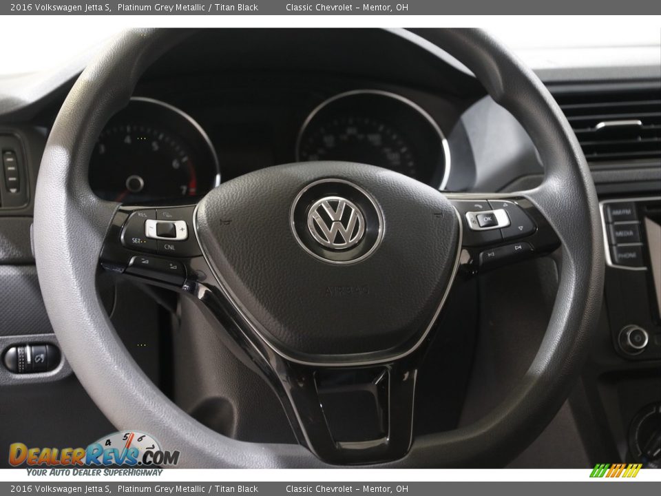 2016 Volkswagen Jetta S Platinum Grey Metallic / Titan Black Photo #7