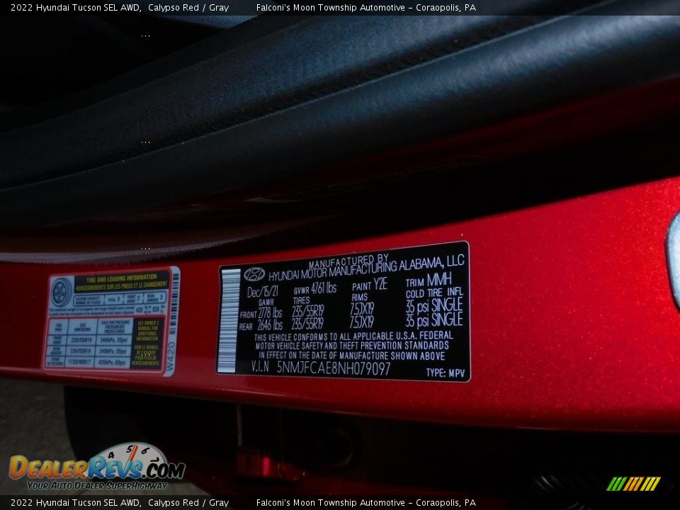 2022 Hyundai Tucson SEL AWD Calypso Red / Gray Photo #20