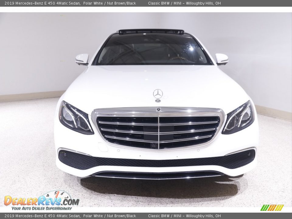 2019 Mercedes-Benz E 450 4Matic Sedan Polar White / Nut Brown/Black Photo #2