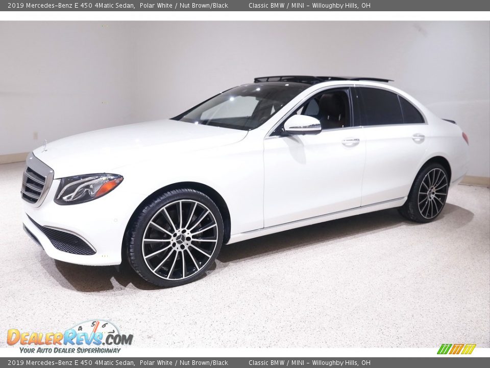 2019 Mercedes-Benz E 450 4Matic Sedan Polar White / Nut Brown/Black Photo #3