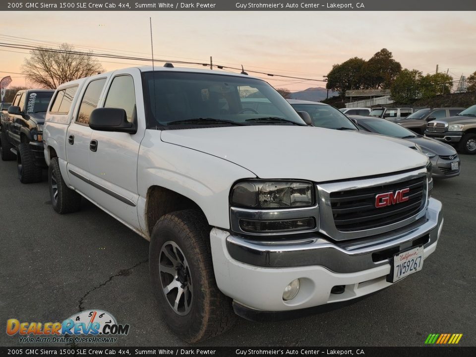 2005 GMC Sierra 1500 SLE Crew Cab 4x4 Summit White / Dark Pewter Photo #1