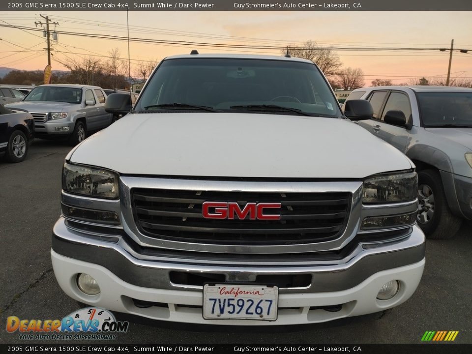 2005 GMC Sierra 1500 SLE Crew Cab 4x4 Summit White / Dark Pewter Photo #2