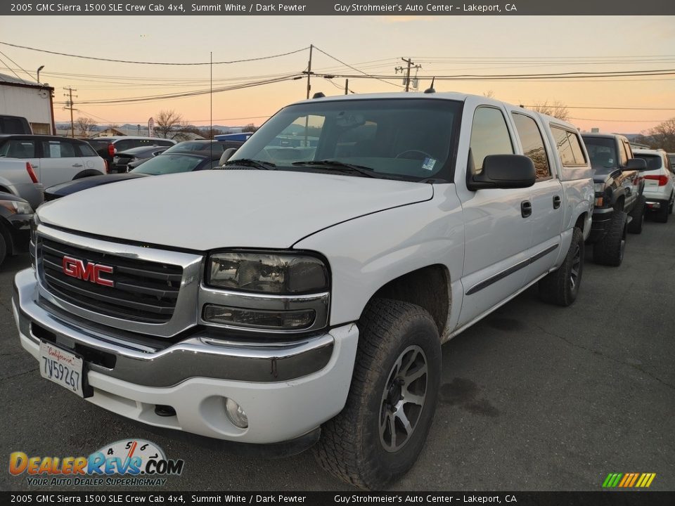 2005 GMC Sierra 1500 SLE Crew Cab 4x4 Summit White / Dark Pewter Photo #3