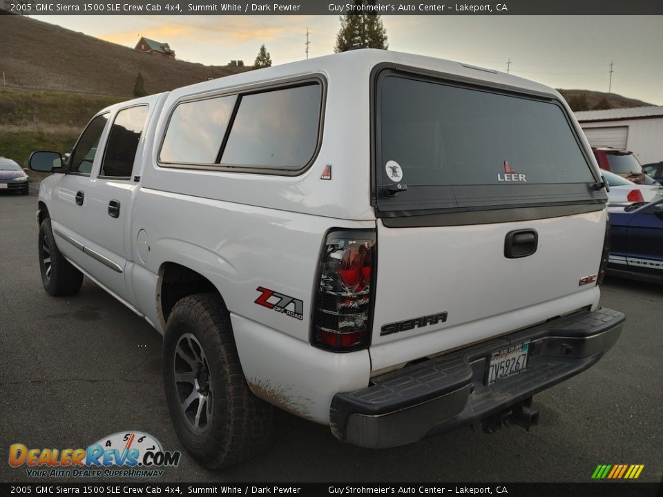 2005 GMC Sierra 1500 SLE Crew Cab 4x4 Summit White / Dark Pewter Photo #5