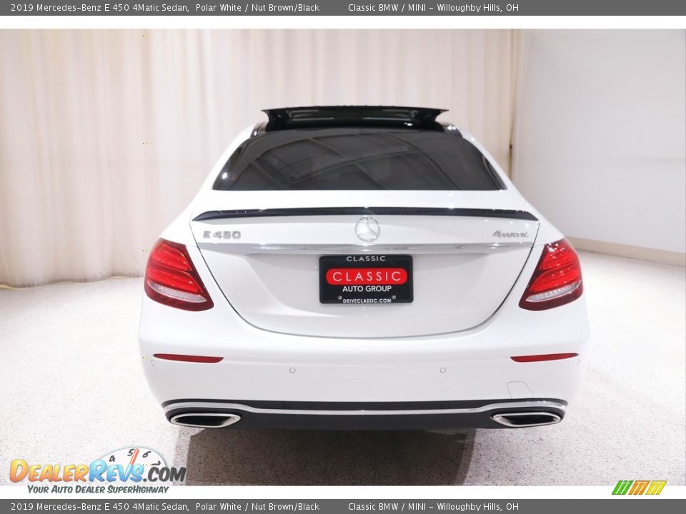 2019 Mercedes-Benz E 450 4Matic Sedan Polar White / Nut Brown/Black Photo #20