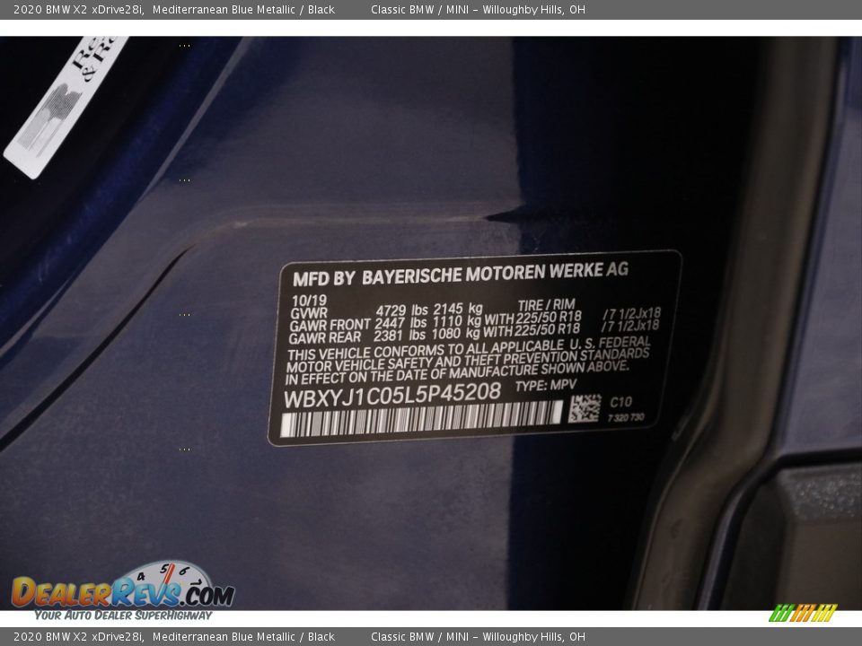 2020 BMW X2 xDrive28i Mediterranean Blue Metallic / Black Photo #22