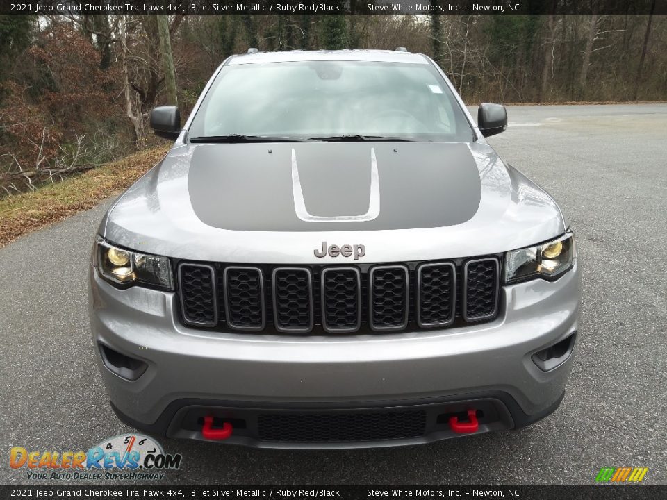 2021 Jeep Grand Cherokee Trailhawk 4x4 Billet Silver Metallic / Ruby Red/Black Photo #3