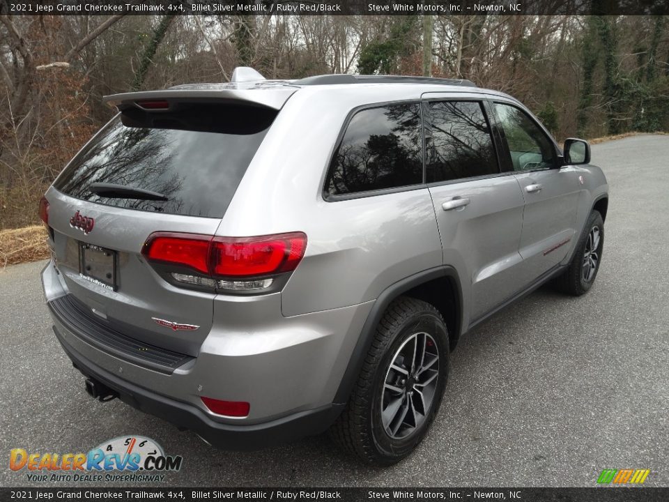 2021 Jeep Grand Cherokee Trailhawk 4x4 Billet Silver Metallic / Ruby Red/Black Photo #6