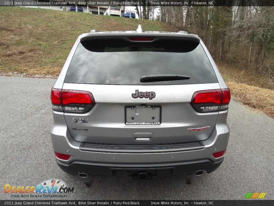 2021 Jeep Grand Cherokee Trailhawk 4x4 Billet Silver Metallic / Ruby Red/Black Photo #7