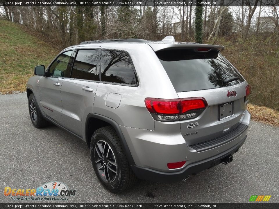 2021 Jeep Grand Cherokee Trailhawk 4x4 Billet Silver Metallic / Ruby Red/Black Photo #8