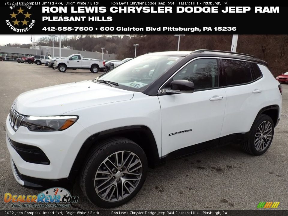 2022 Jeep Compass Limited 4x4 Bright White / Black Photo #1