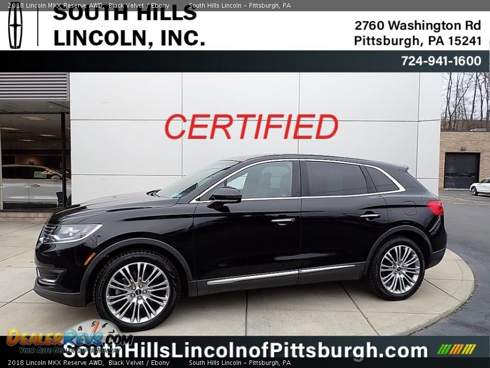 2018 Lincoln MKX Reserve AWD Black Velvet / Ebony Photo #1