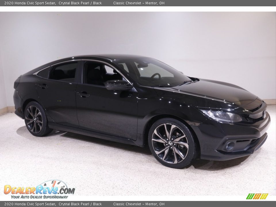 2020 Honda Civic Sport Sedan Crystal Black Pearl / Black Photo #1