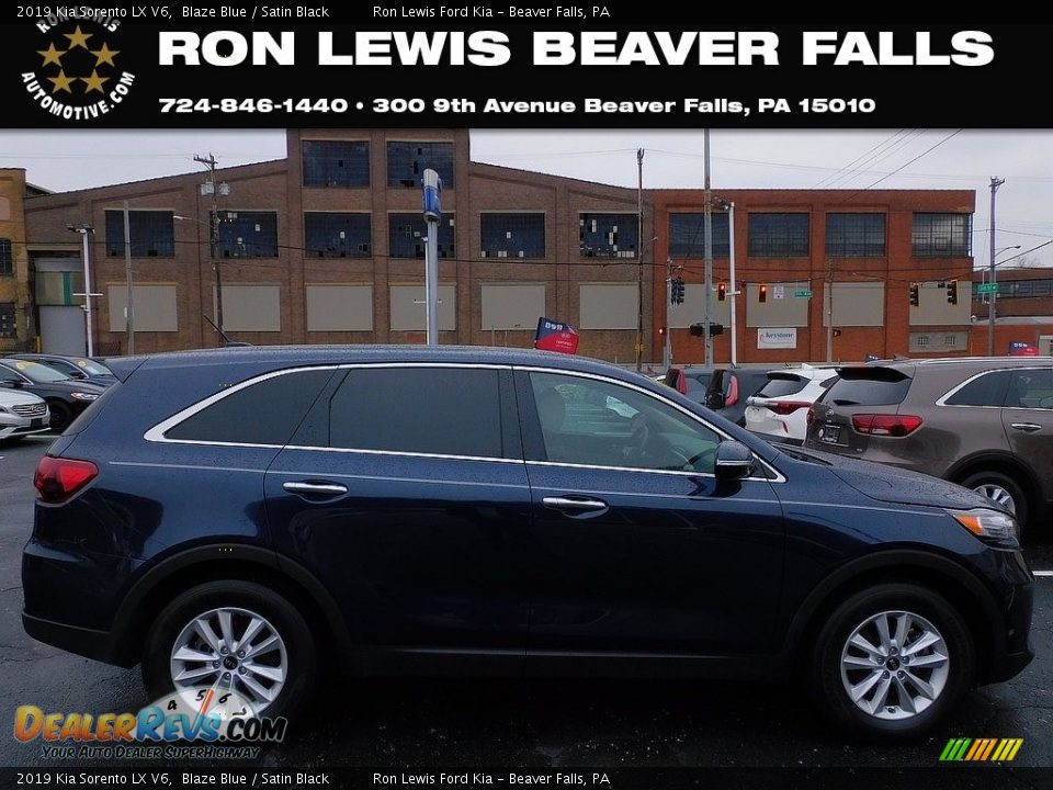 2019 Kia Sorento LX V6 Blaze Blue / Satin Black Photo #1