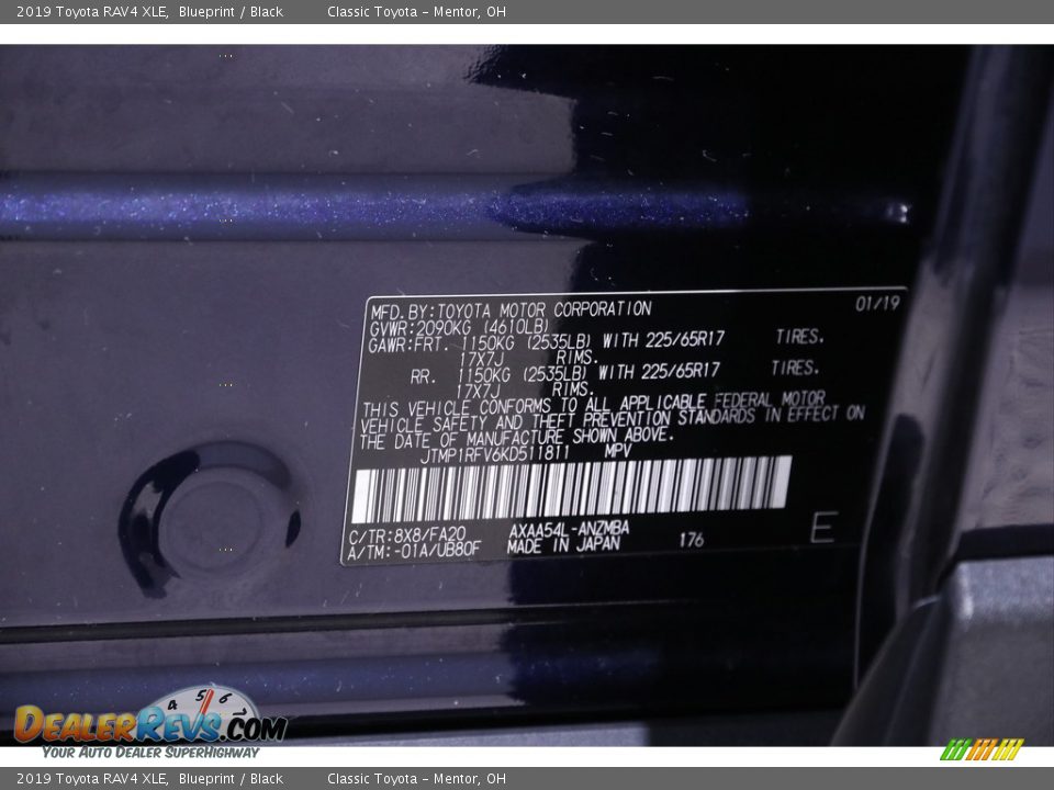 2019 Toyota RAV4 XLE Blueprint / Black Photo #19