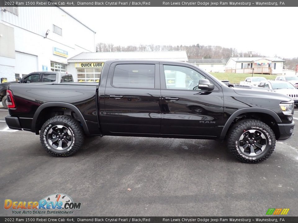 2022 Ram 1500 Rebel Crew Cab 4x4 Diamond Black Crystal Pearl / Black/Red Photo #6