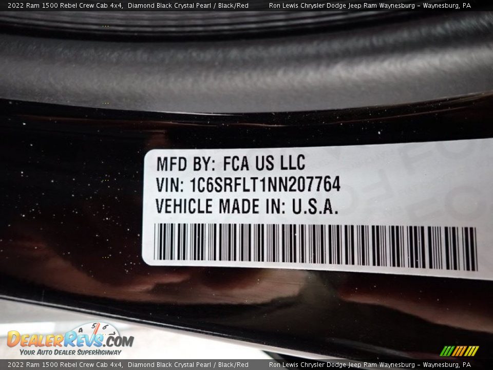 2022 Ram 1500 Rebel Crew Cab 4x4 Diamond Black Crystal Pearl / Black/Red Photo #15