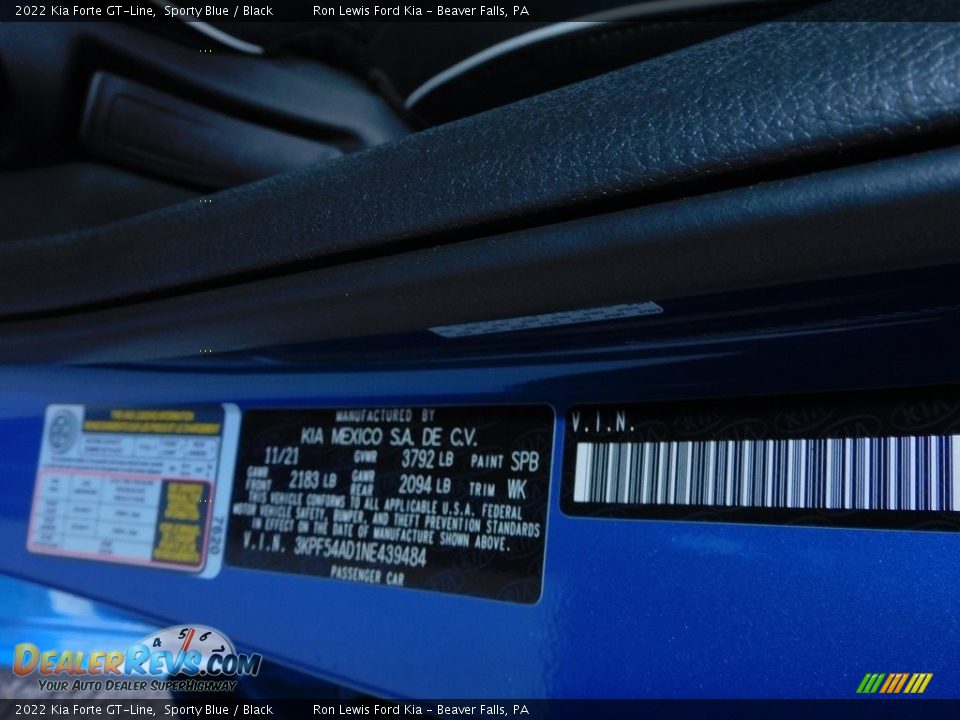 2022 Kia Forte GT-Line Sporty Blue / Black Photo #20