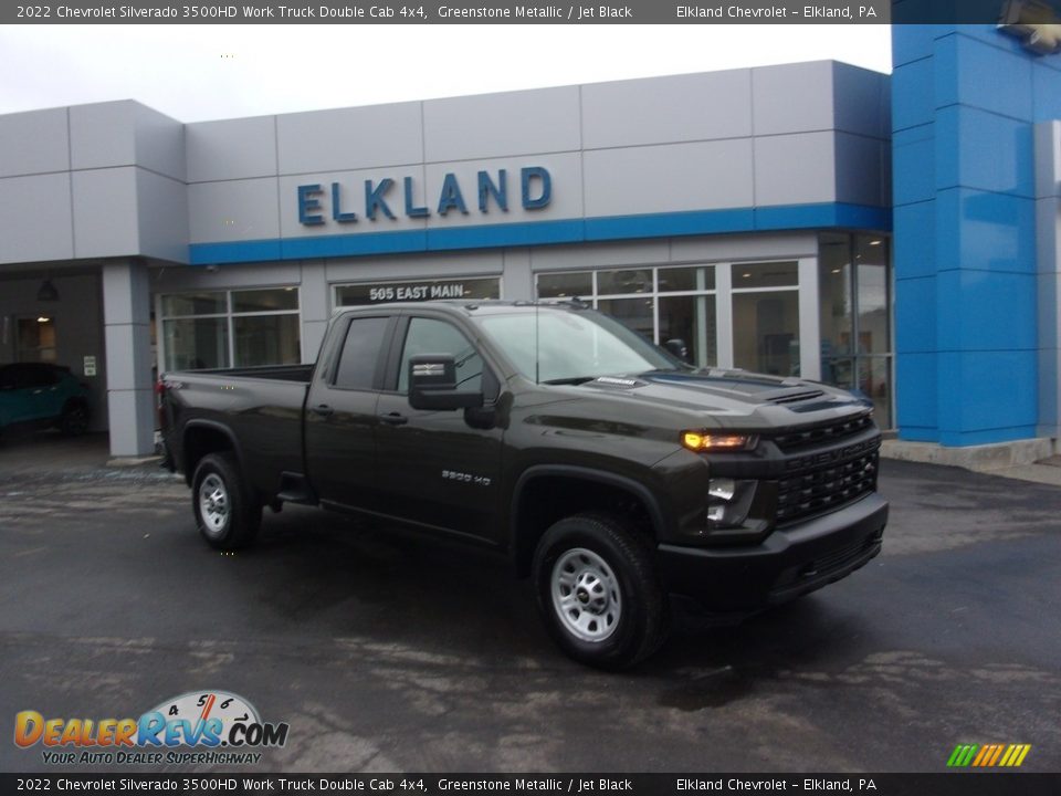 2022 Chevrolet Silverado 3500HD Work Truck Double Cab 4x4 Greenstone Metallic / Jet Black Photo #3