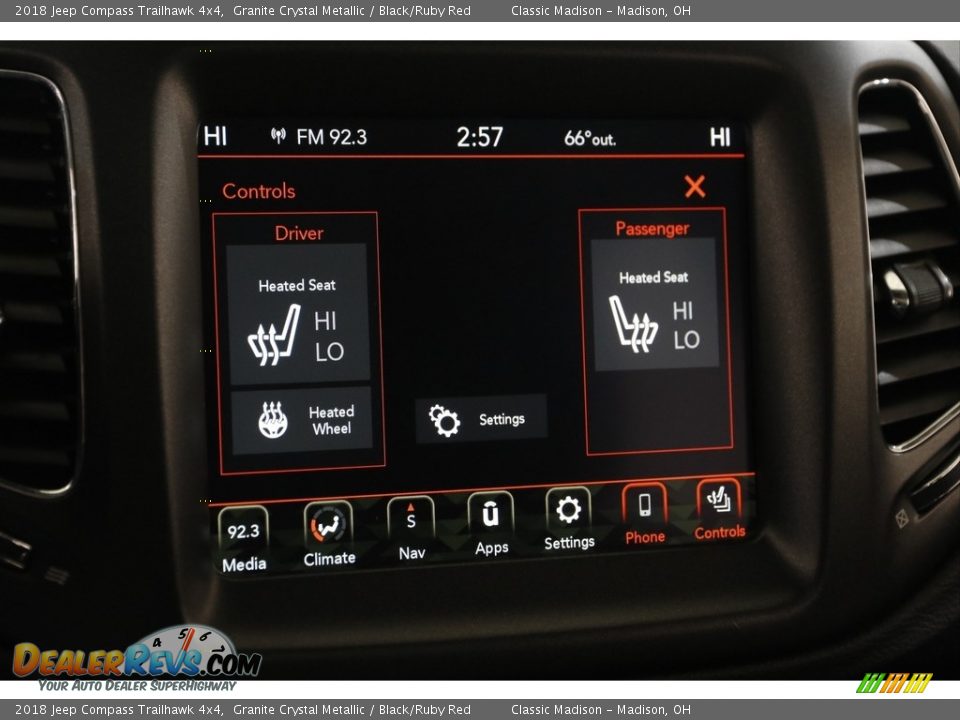 2018 Jeep Compass Trailhawk 4x4 Granite Crystal Metallic / Black/Ruby Red Photo #13