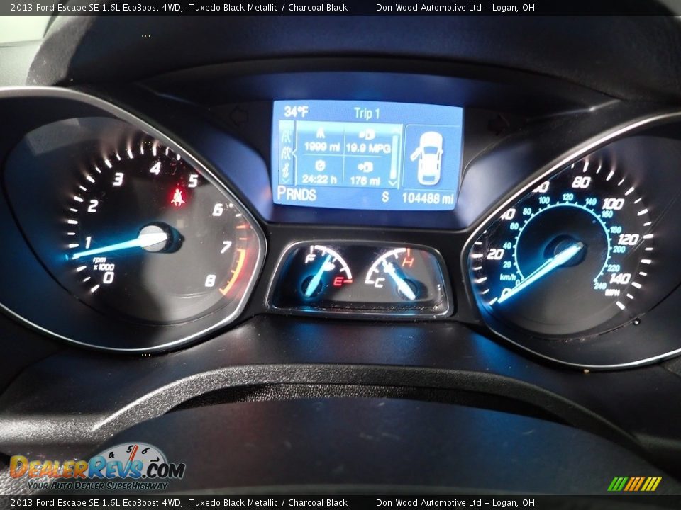 2013 Ford Escape SE 1.6L EcoBoost 4WD Tuxedo Black Metallic / Charcoal Black Photo #19